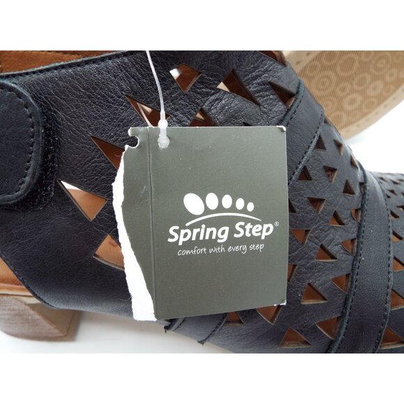 Spring Step Dorotha Black Leather Sandals Size 40 EUR Size 9 US - Picture 9 of 11